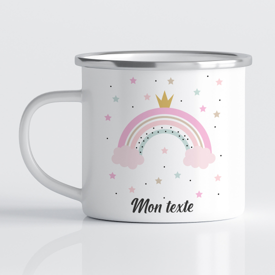 tazza smaltata personalizzata per Bambini - Arcobaleno
