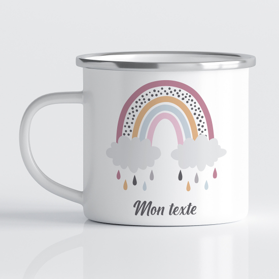tazza smaltata personalizzata per Bambini - Arcobaleno