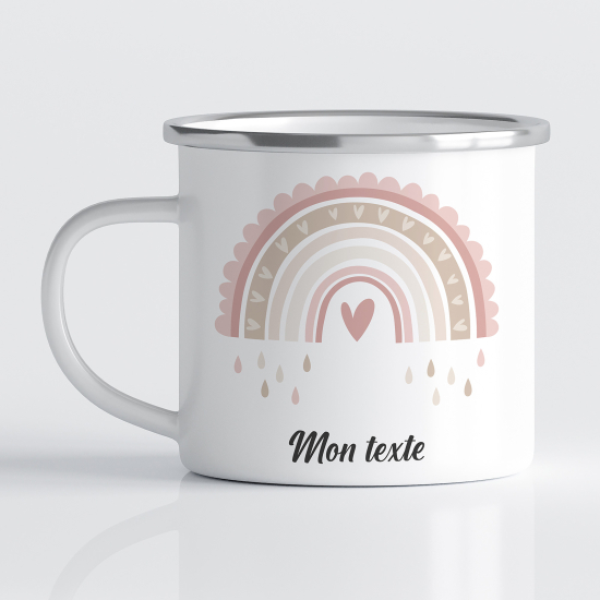 tazza smaltata personalizzata per Bambini - Arcobaleno