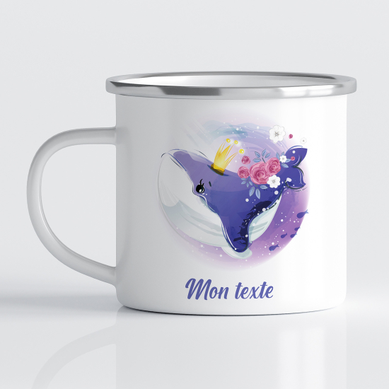 tazza smaltata personalizzata per Bambini - Balena