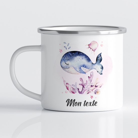 tazza smaltata personalizzata per Bambini - Balena
