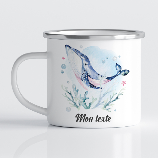 tazza smaltata personalizzata per Bambini - Balena
