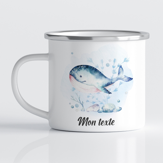 tazza smaltata personalizzata per Bambini - Balena