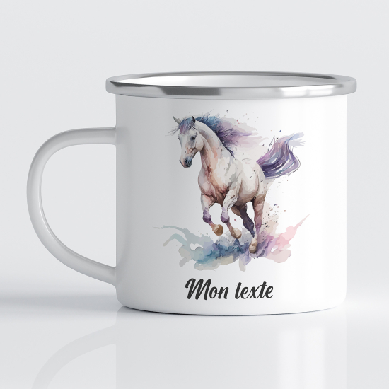 tazza smaltata personalizzata per Bambini - Cavallo