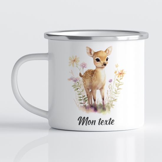 tazza smaltata personalizzata per Bambini - Cerbiatto