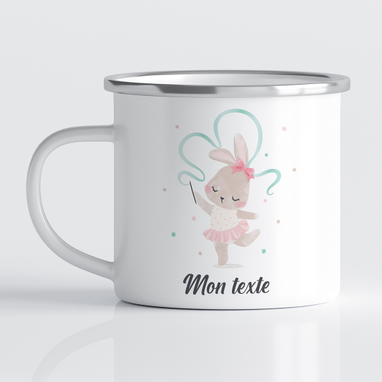 tazza smaltata personalizzata per Bambini - Coniglio