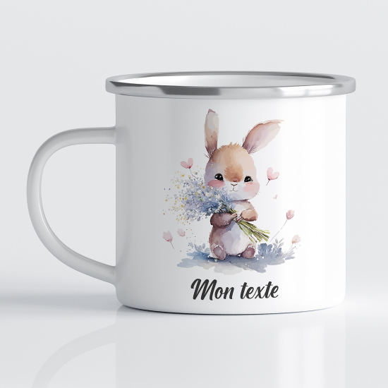 tazza smaltata personalizzata per Bambini - Coniglio