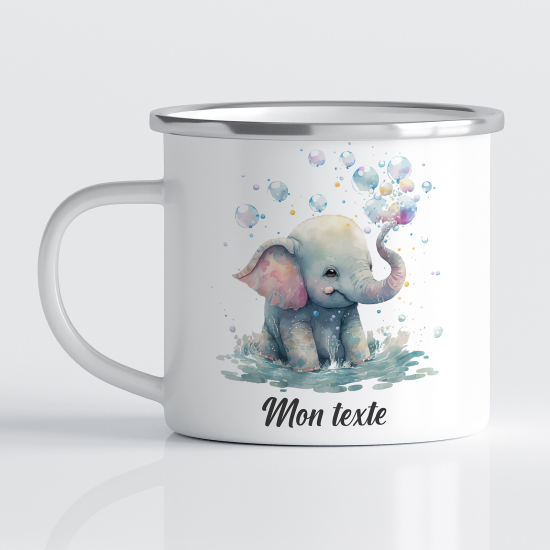 tazza smaltata personalizzata per Bambini - Elefante