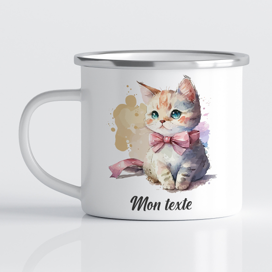 tazza smaltata personalizzata per Bambini - Gattino