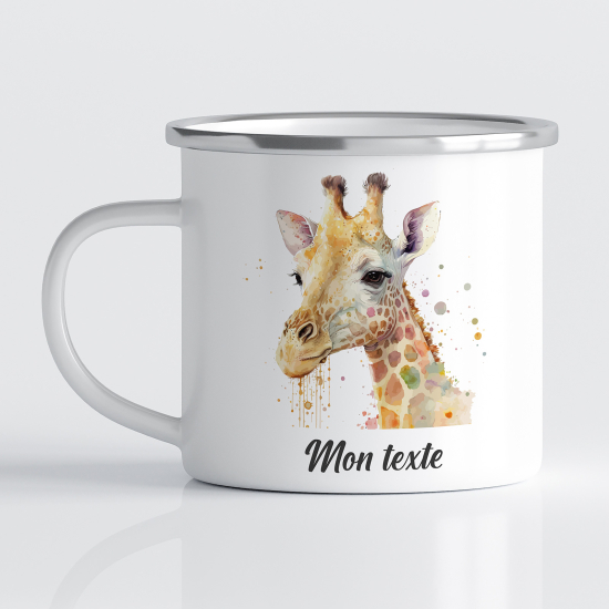 tazza smaltata personalizzata per Bambini - Giraffa