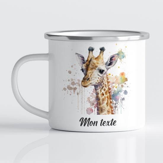 tazza smaltata personalizzata per Bambini - Giraffa