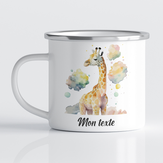 tazza smaltata personalizzata per Bambini - Giraffa