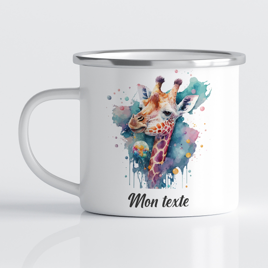 tazza smaltata personalizzata per Bambini - Giraffa