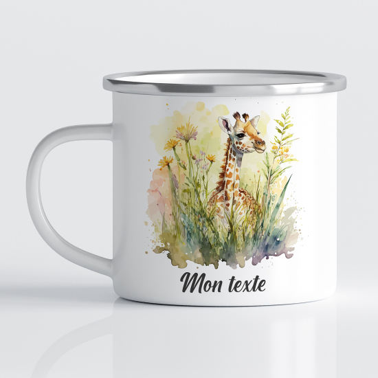tazza smaltata personalizzata per Bambini - Giraffa