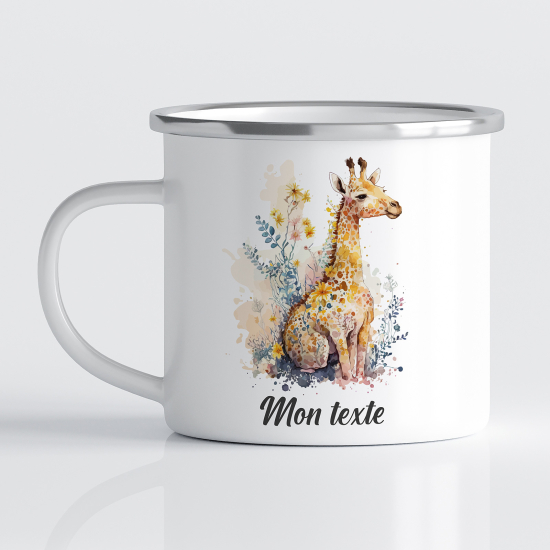 tazza smaltata personalizzata per Bambini - Giraffa