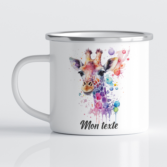 tazza smaltata personalizzata per Bambini - Giraffa