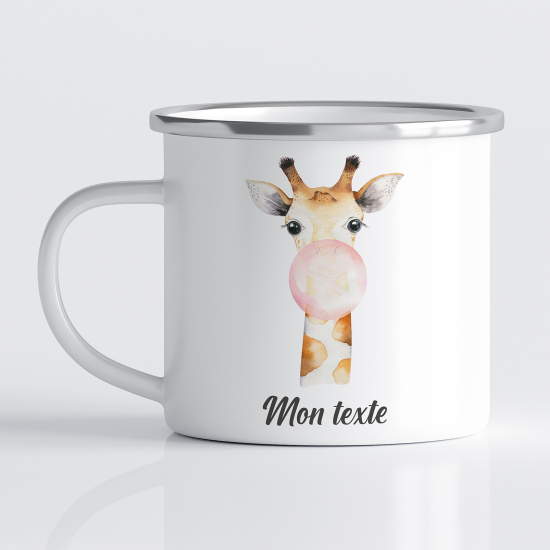 tazza smaltata personalizzata per Bambini - Giraffa