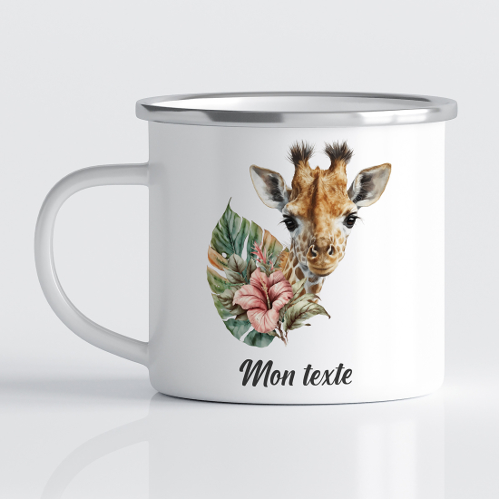 tazza smaltata personalizzata per Bambini - Giraffa