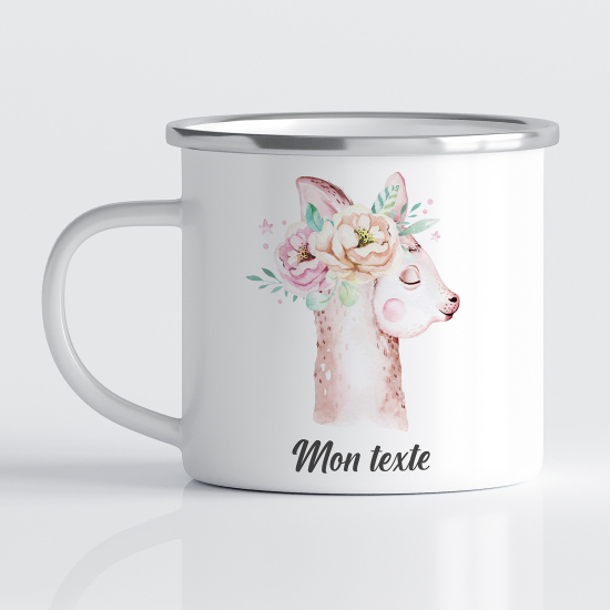 tazza smaltata personalizzata per Bambini - Lama Fiori