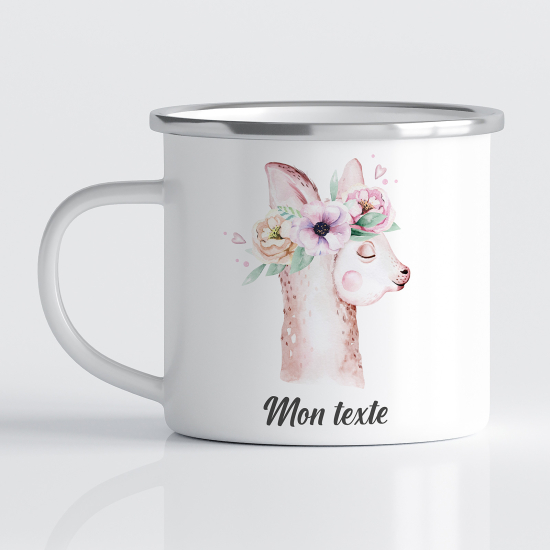 tazza smaltata personalizzata per Bambini - Lama Fiori