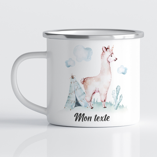 tazza smaltata personalizzata per Bambini - Lama Indiano
