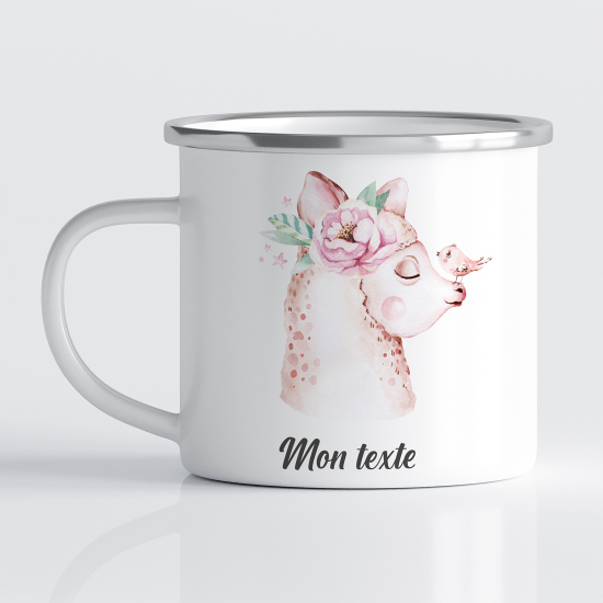 tazza smaltata personalizzata per Bambini - Lama Uccello