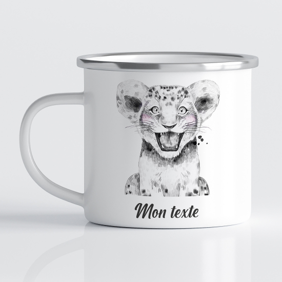 tazza smaltata personalizzata per Bambini - Leone