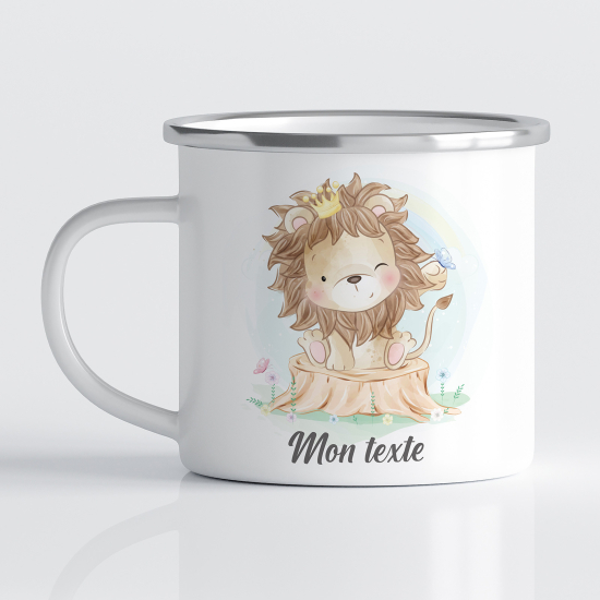 tazza smaltata personalizzata per Bambini - Leone