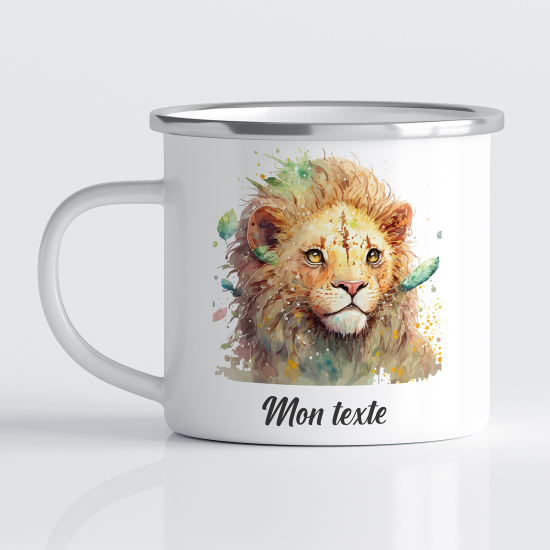 tazza smaltata personalizzata per Bambini - Leone