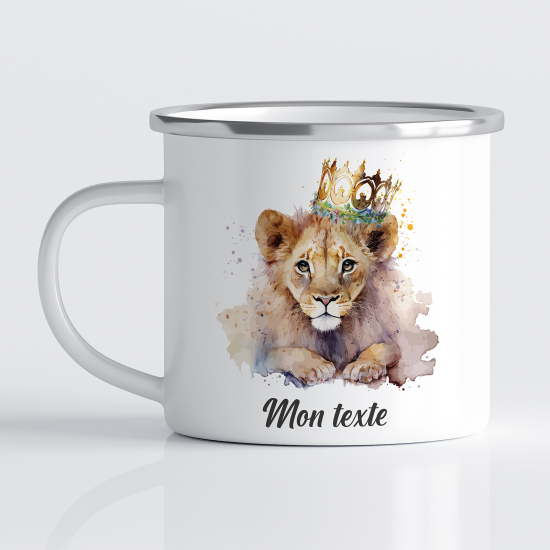 tazza smaltata personalizzata per Bambini - Leone