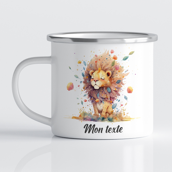 tazza smaltata personalizzata per Bambini - Leone