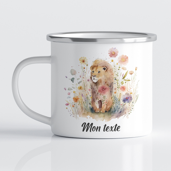 tazza smaltata personalizzata per Bambini - Leone