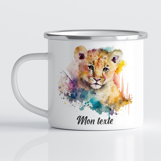tazza smaltata personalizzata per Bambini - Leone