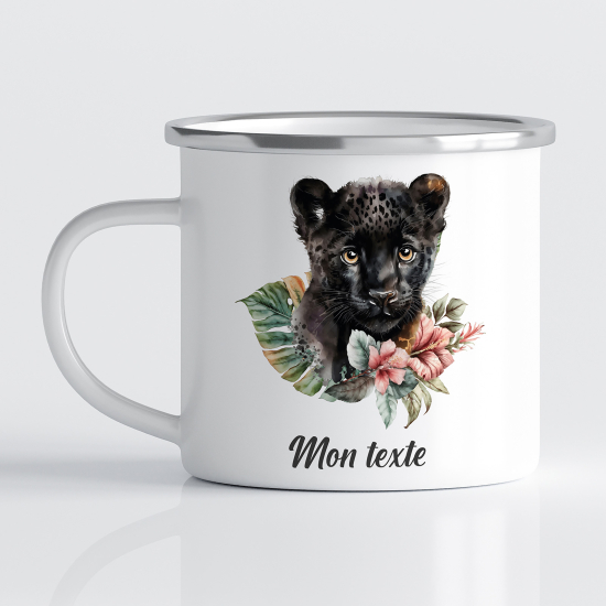 tazza smaltata personalizzata per Bambini - Pantera Nera