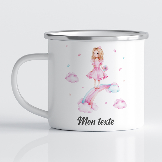 tazza smaltata personalizzata per Bambini - Principessa