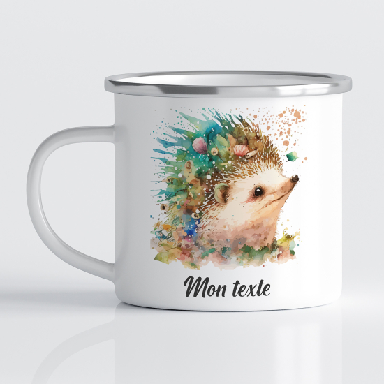 tazza smaltata personalizzata per Bambini - Riccio