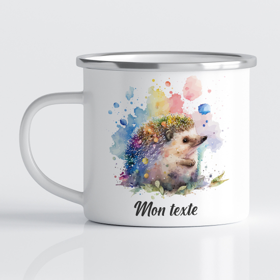 tazza smaltata personalizzata per Bambini - Riccio