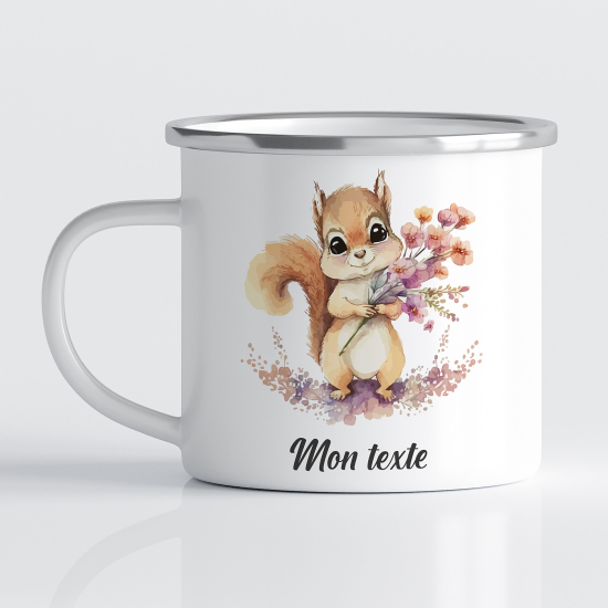 tazza smaltata personalizzata per Bambini - Scoiattolo