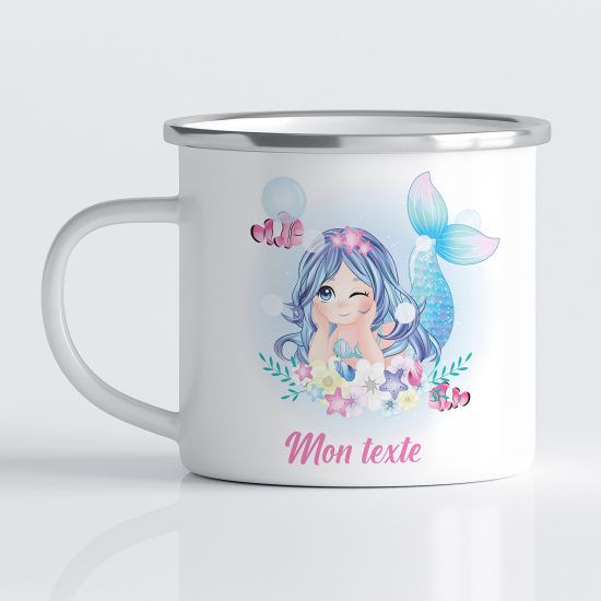 tazza smaltata personalizzata per Bambini - Sirena