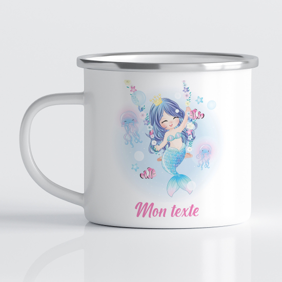 tazza smaltata personalizzata per Bambini - Sirena