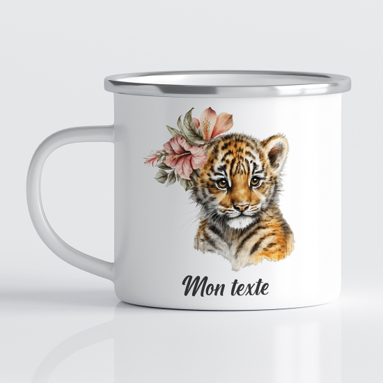 tazza smaltata personalizzata per Bambini - Tigre