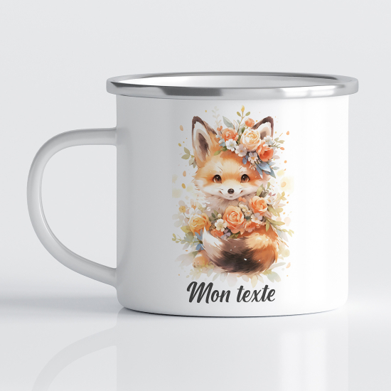 tazza smaltata personalizzata per Bambini - Volpe