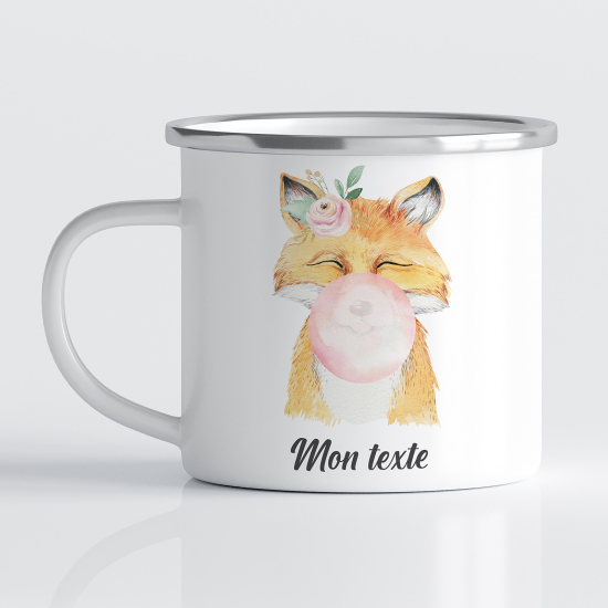 tazza smaltata personalizzata per Bambini - Volpe