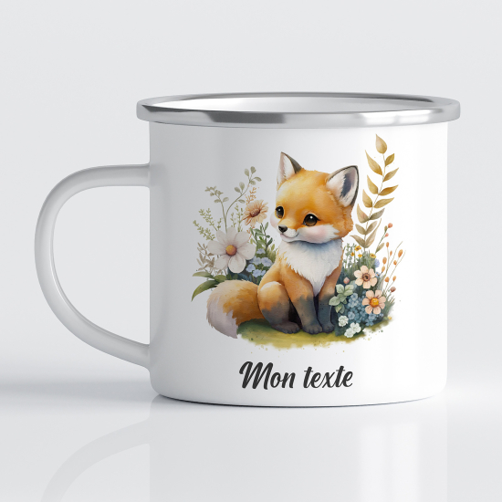 tazza smaltata personalizzata per Bambini - Volpe