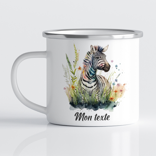 tazza smaltata personalizzata per Bambini - Zebra