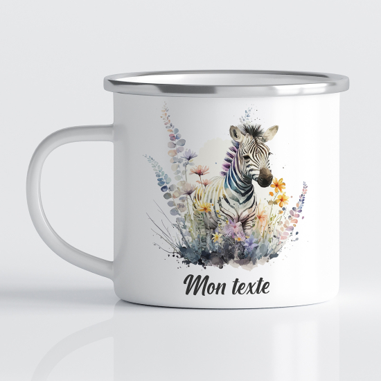 tazza smaltata personalizzata per Bambini - Zebra