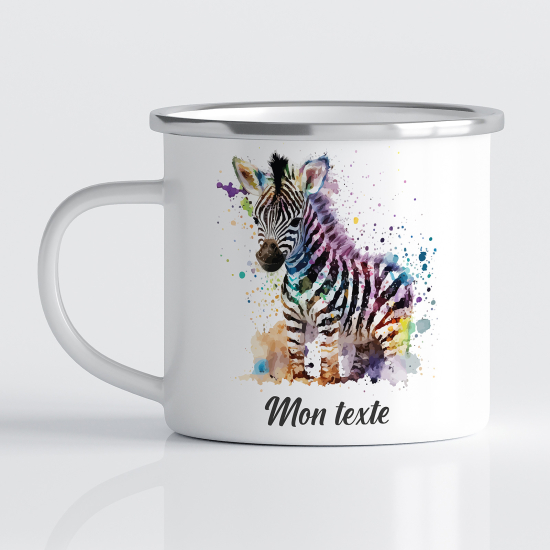 tazza smaltata personalizzata per Bambini - Zebra
