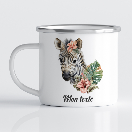 tazza smaltata personalizzata per Bambini - Zebra