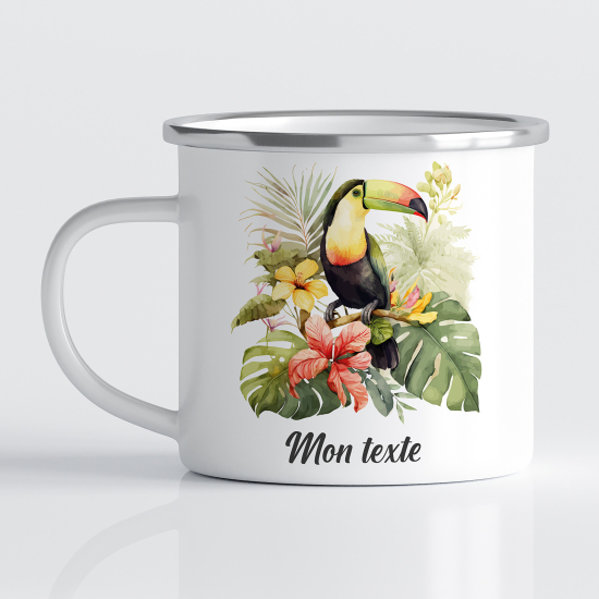 tazza smaltata personalizzata - Uccello Tucano
