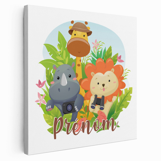 Tela per bambini personalizzata - Animali della giungla